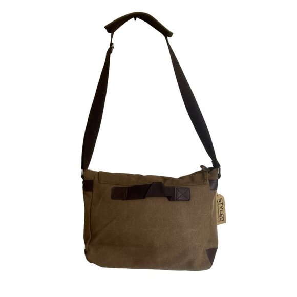 Old School Styled Traditional Waxed Canvas Messenger Bag Adjustable Strap NWT - Picture 6 of 13